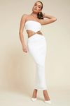 ASH STRAPLESS DRESS - WHITE