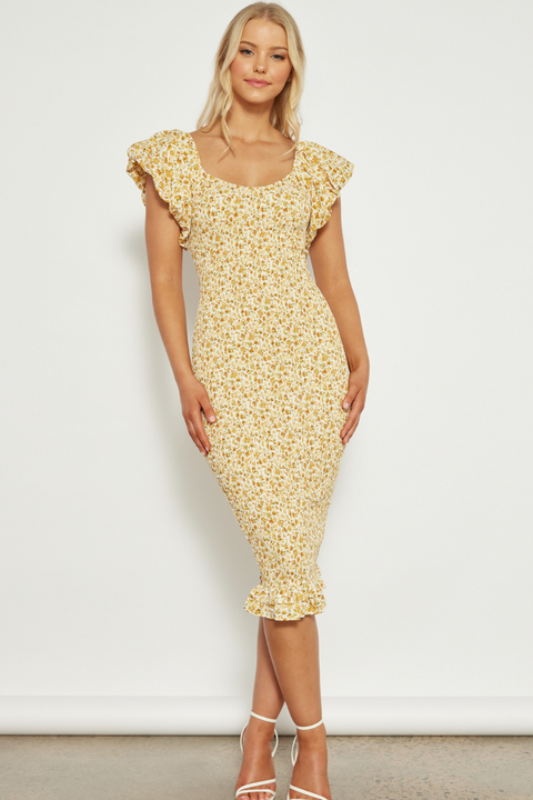 DAISY DUKE MIDI DRESS - HONEY