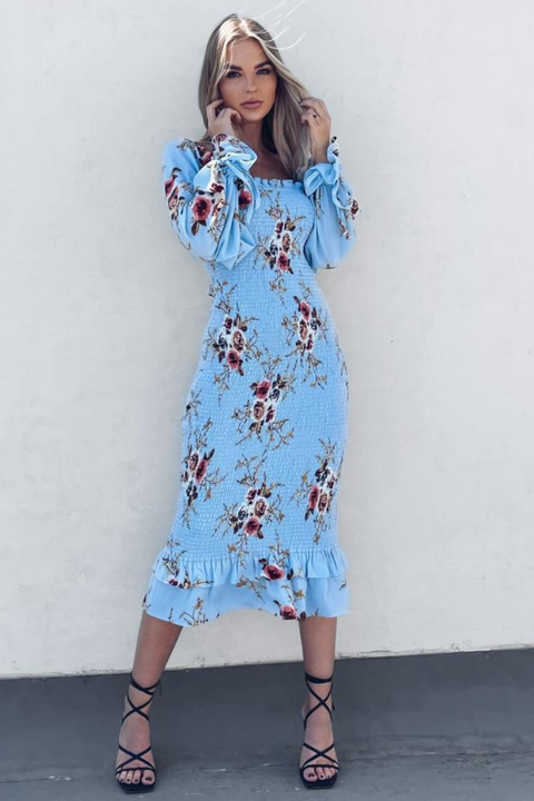 ALESSANDRA DRESS - BLUE FLORAL