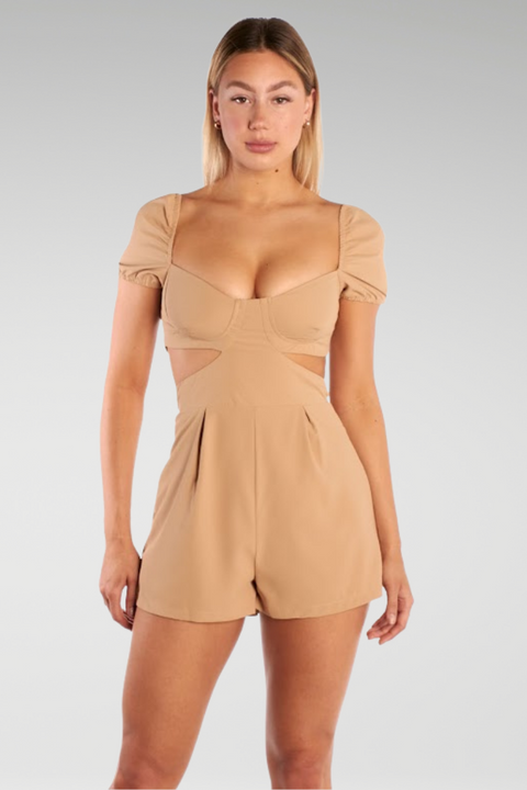 ACAPULCO PLAYSUIT - BEIGE