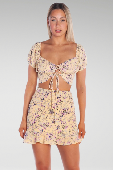 FLOWER CHILD TOP - YELLOW FLORAL