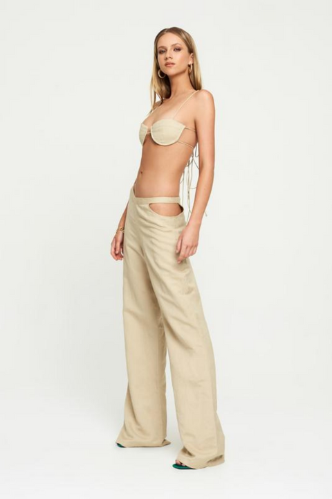 LIONESS GIZA CUT OUT PANT - WHEAT