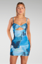 HAWAIIAN DREAM MINI DRESS - BLUE