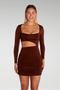 TAYLA MINI DRESS - CHOCOLATE