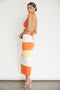 ESTHER MIDI DRESS - ORANGE STRIPE