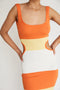 ESTHER MIDI DRESS - ORANGE STRIPE