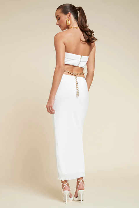 ASH STRAPLESS DRESS - WHITE