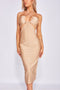 A CATCH MIDI DRESS - BEIGE