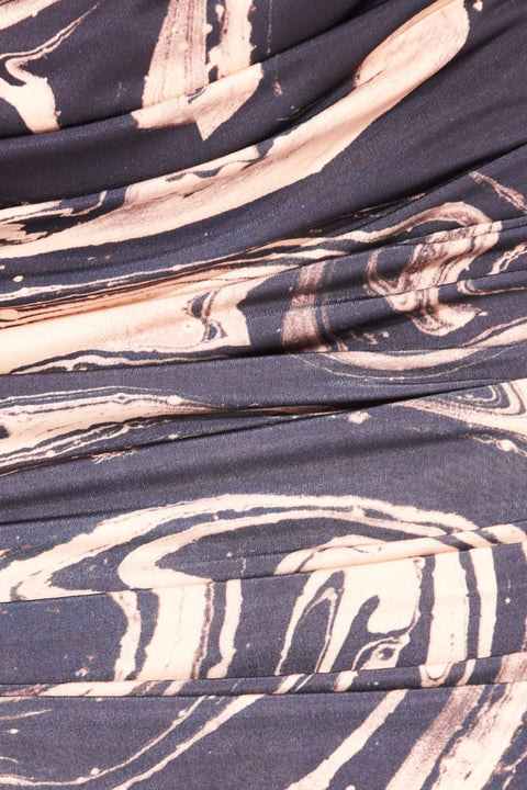 CHARLOTTE MINI DRESS - BLACK MARBLE