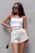 BELLE PAPERBAG SHORTS - SAND