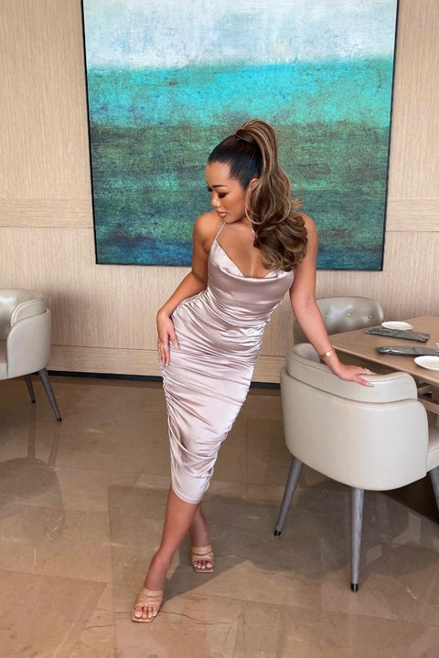 DAY DREAMING MIDI DRESS – MOCHA