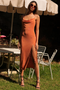 SLINKY SLIP DRESS - ORANGE