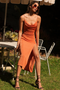 SLINKY SLIP DRESS - ORANGE