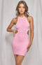 CONTRAST MINI DRESS - PINK